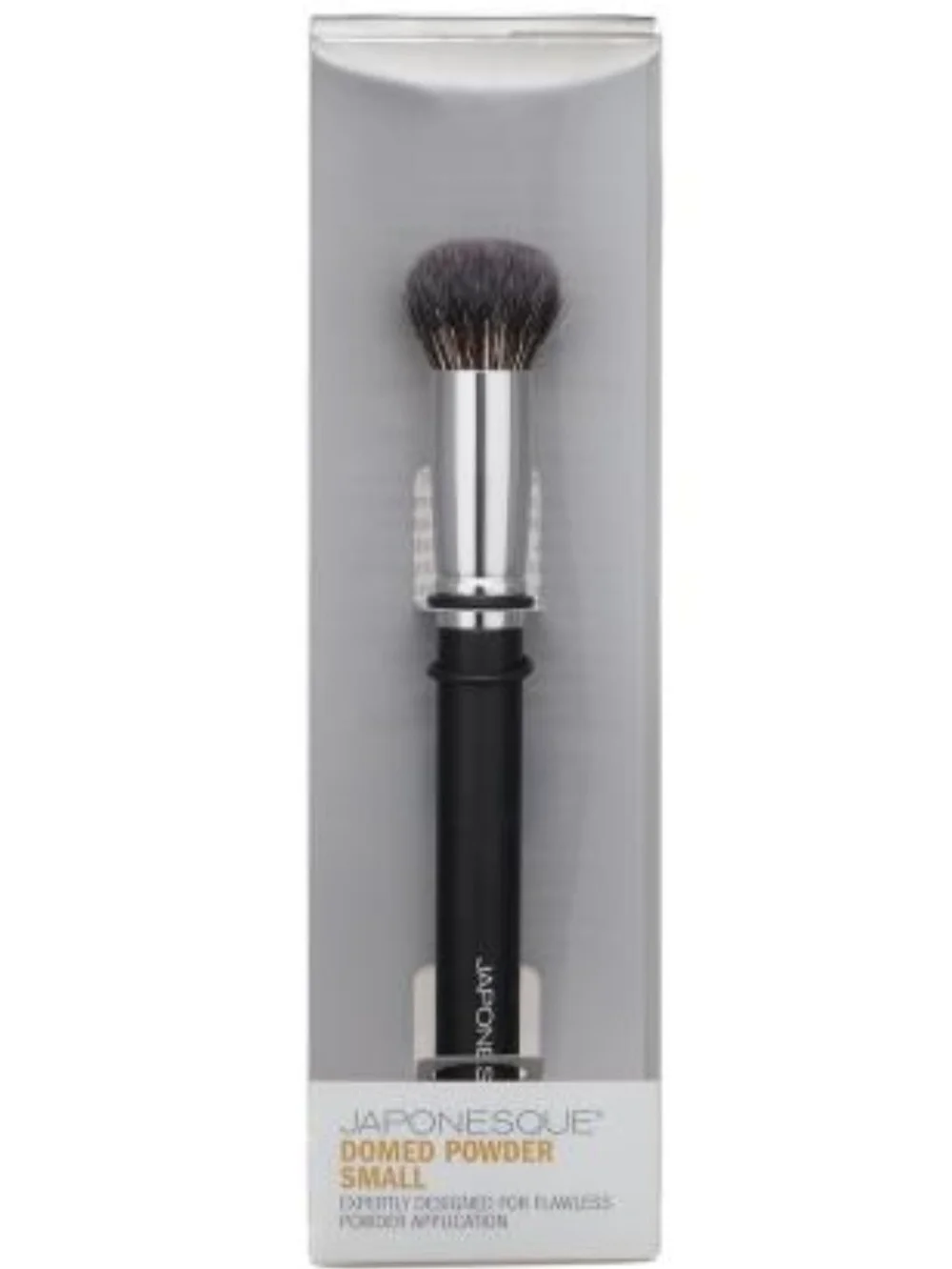 Japonesque Domed Powder Brush Small - Black Handle, Silver Ferrule NIB